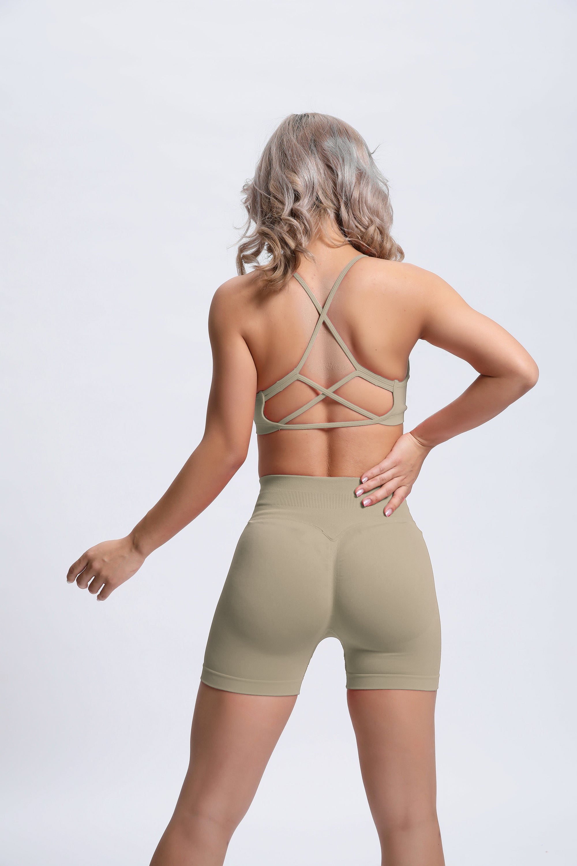 Joy | Sculpt Shorts with Scrunch – Beige