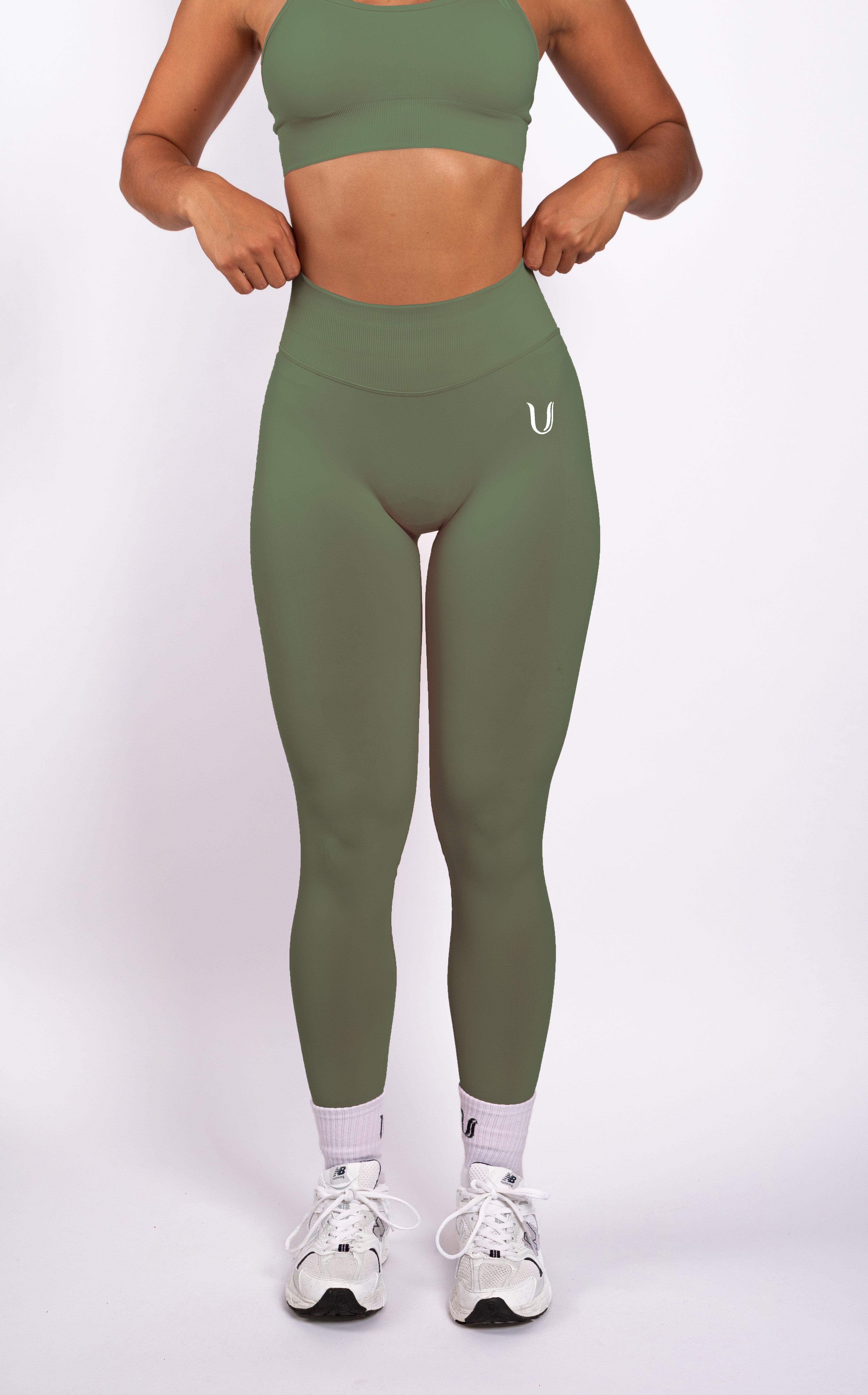 Beau Premium High Performance Scrunch Legging Groen - Dames activewear detail