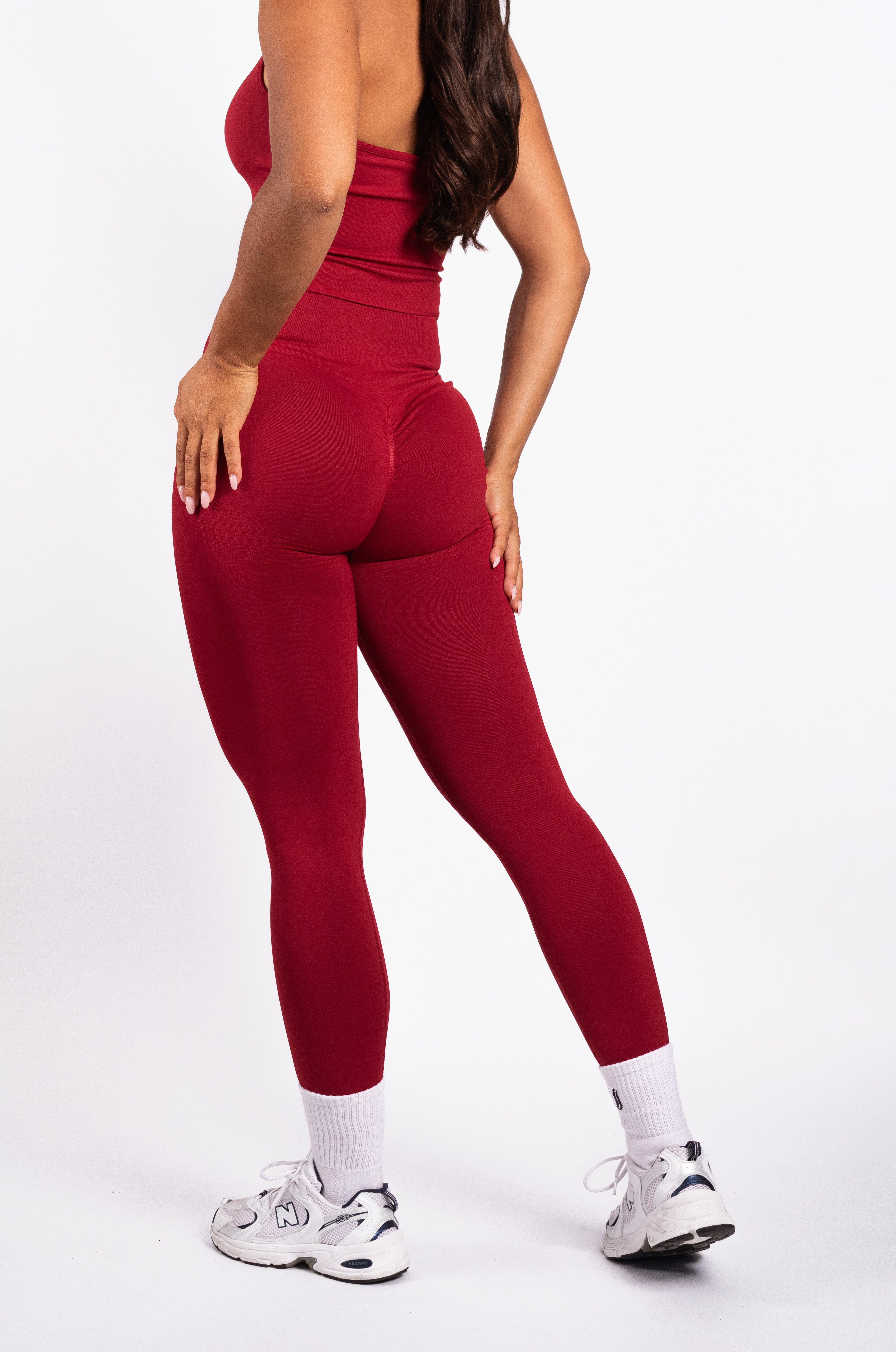 Bibi | Ribbed Seamless Legging – Red