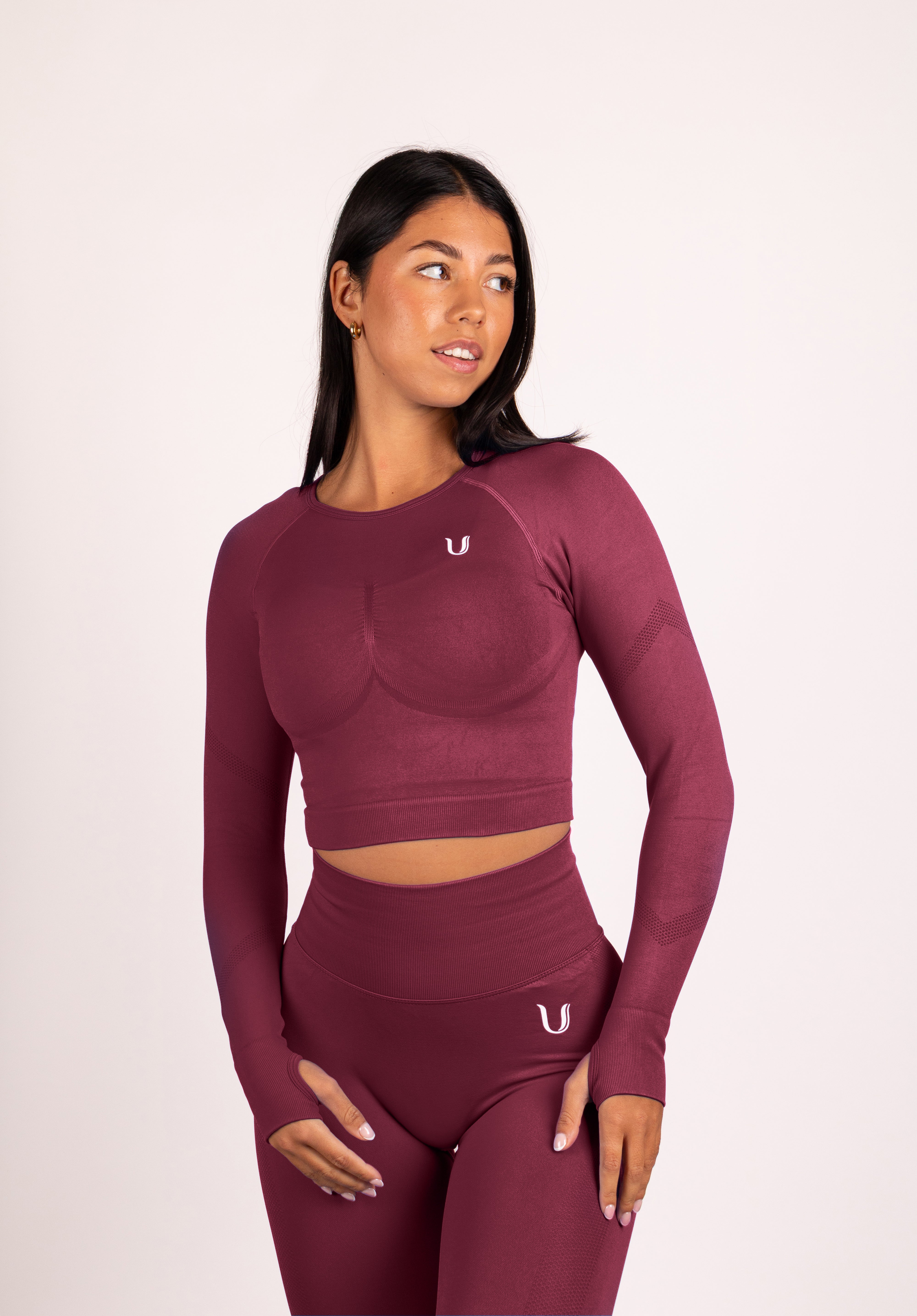 Leonie | Set Lang - Bordowy