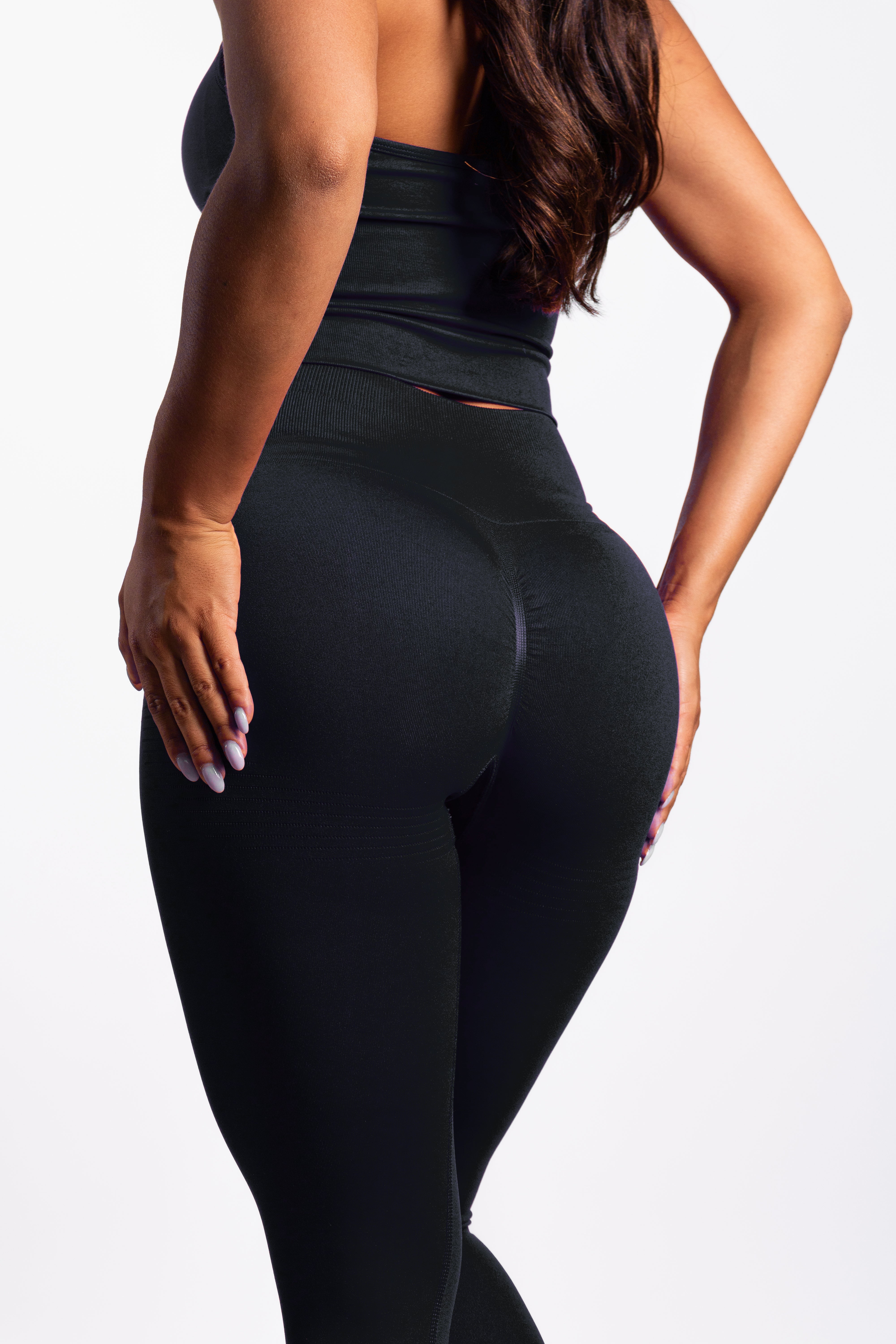 Bibi | Geribde Naadloze Legging – Zwart - afbeelding 3