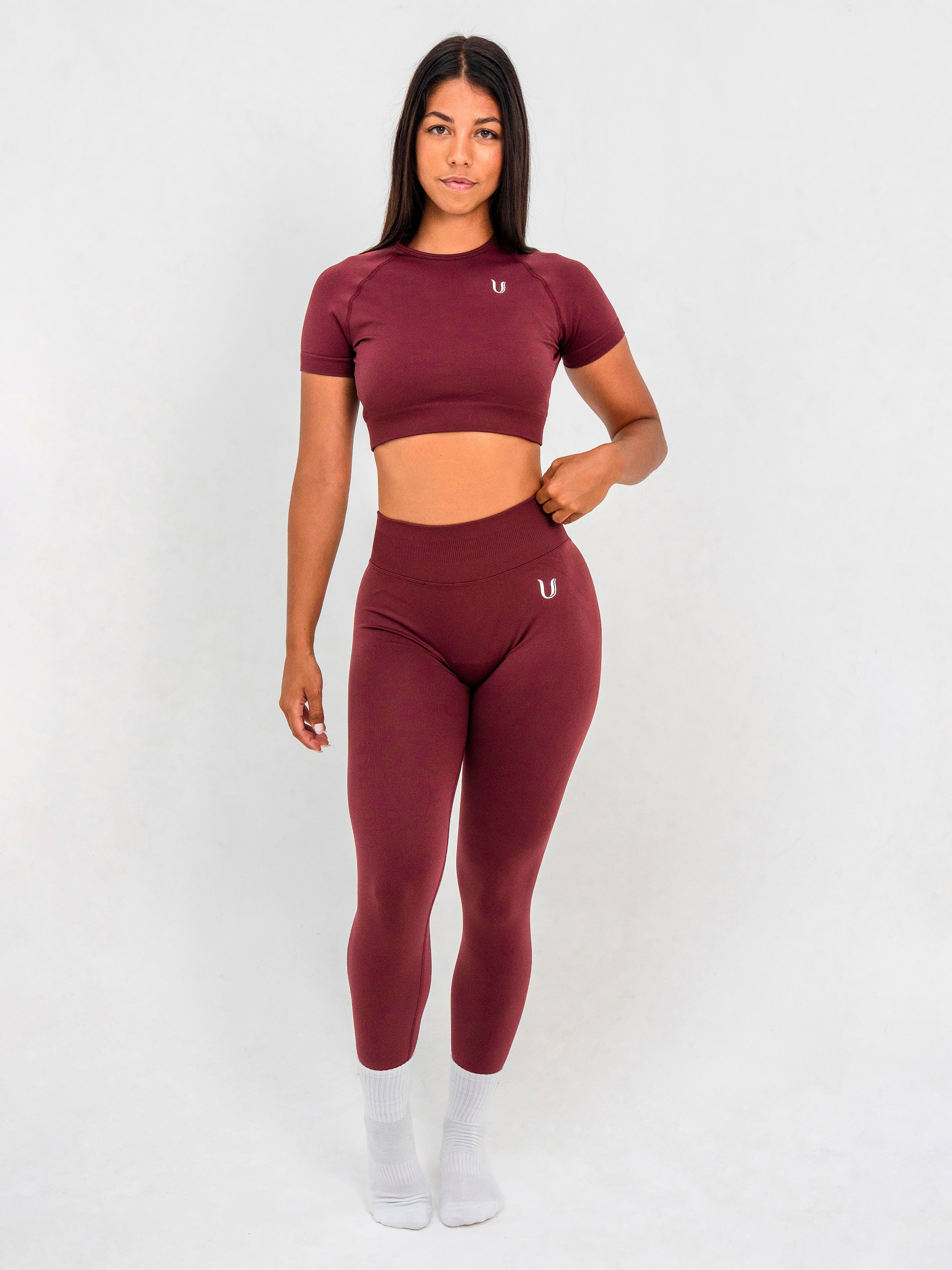 Luna | Premium Seamless Scrunch Legging - Burgundy
