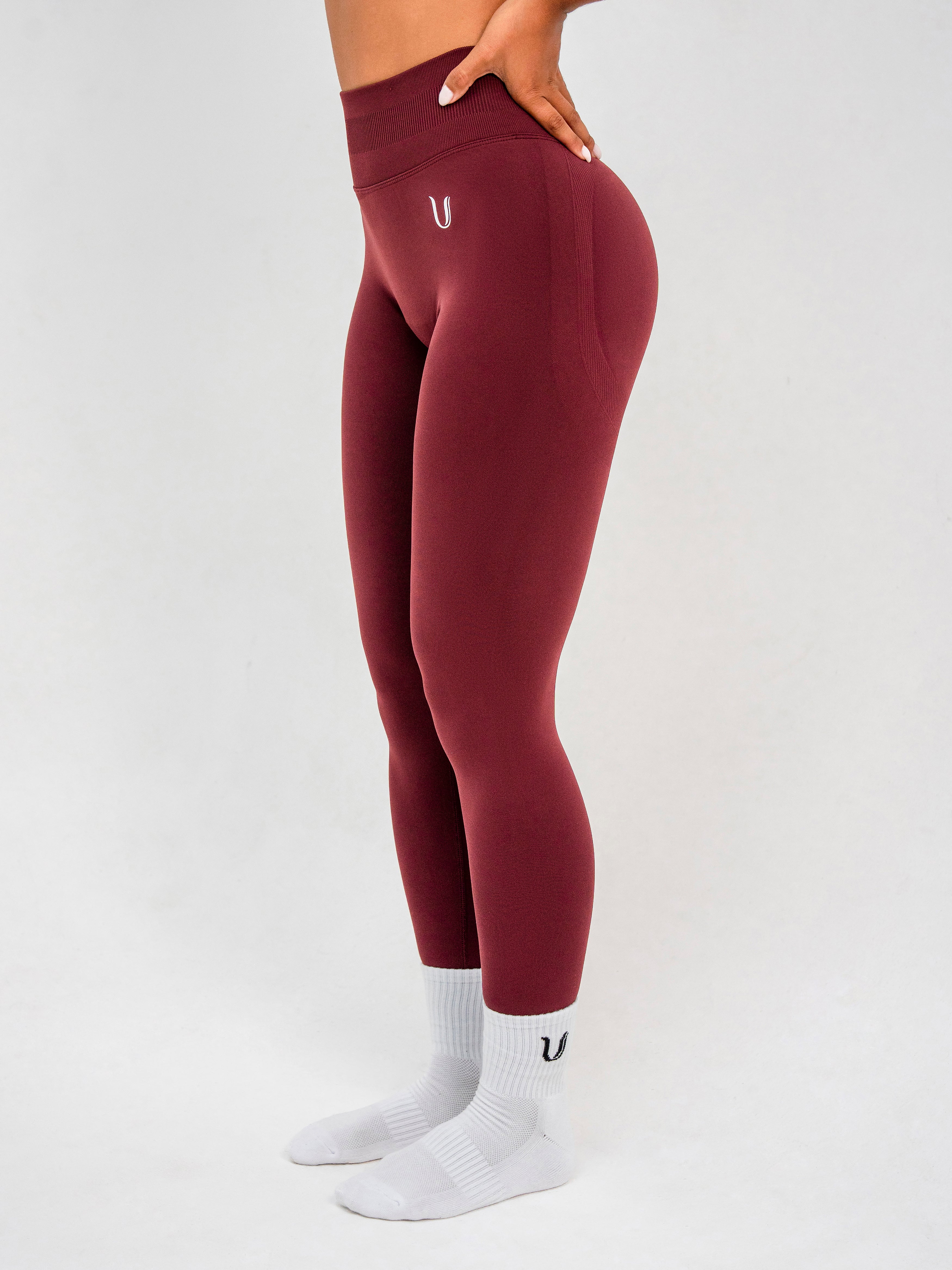 Luna | Premium Seamless Scrunch Legging - Burgundy