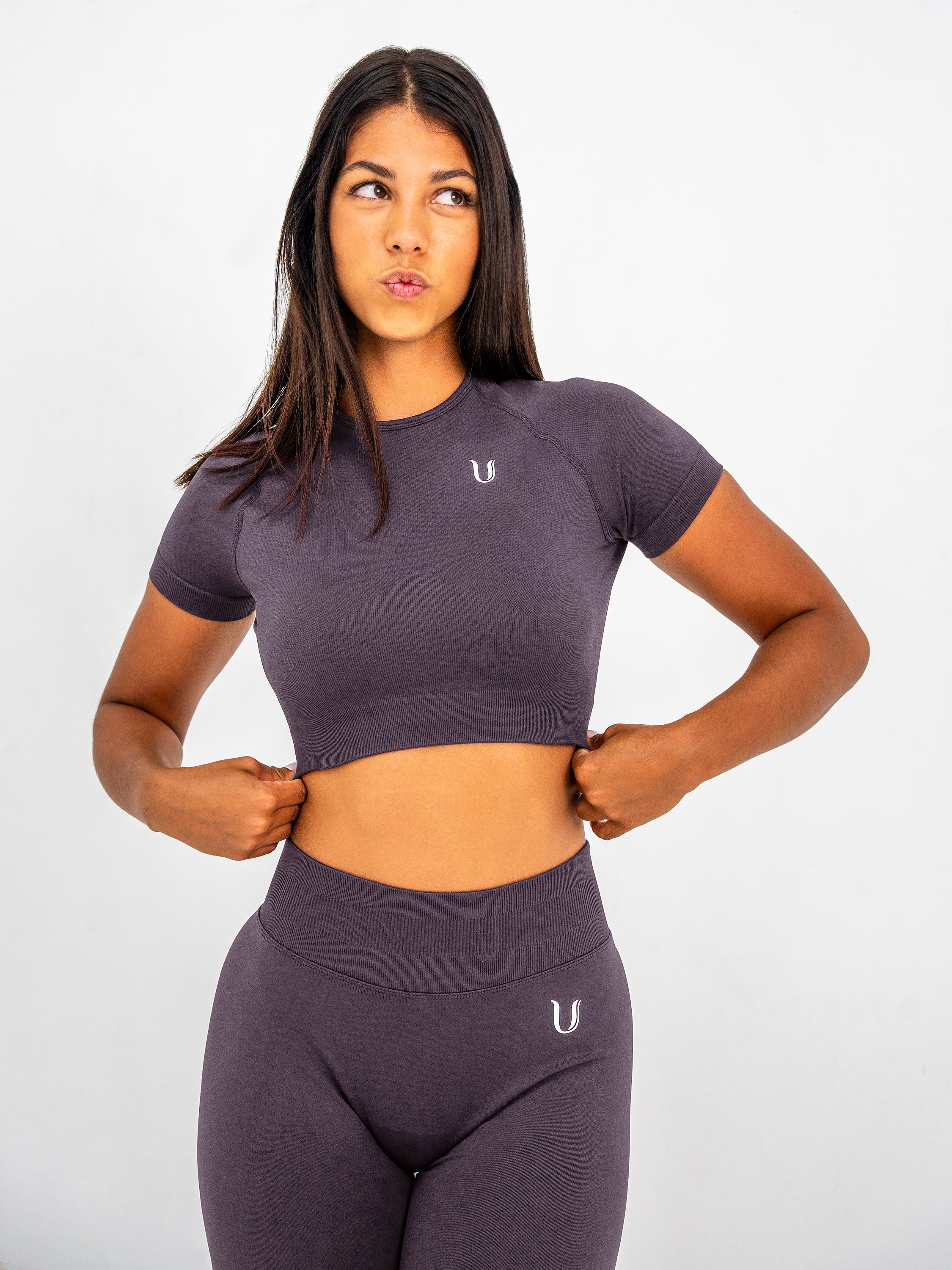 Luna | Crop Top Senza Cuciture Premium - Lilla polvere
