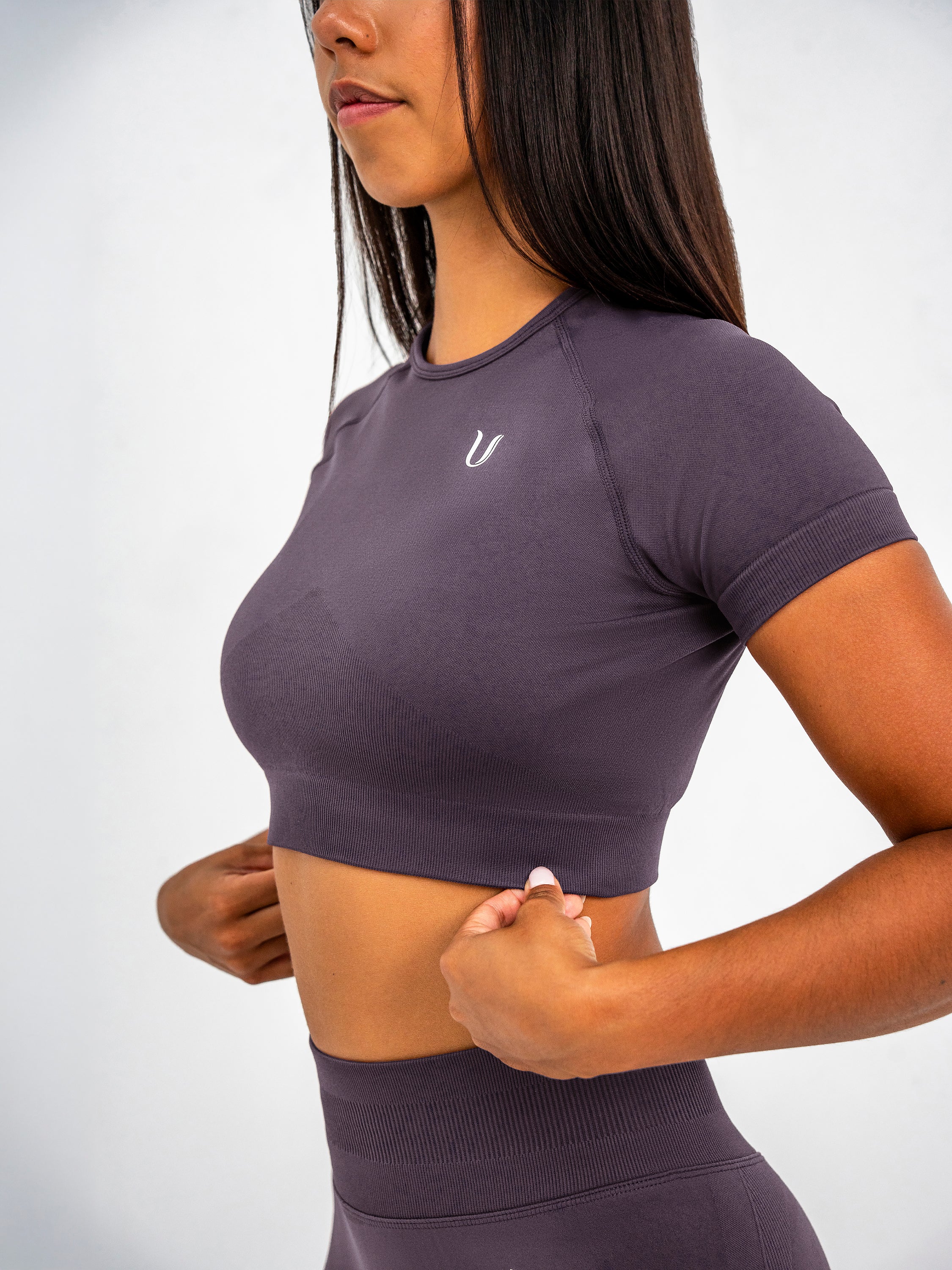 Luna | Crop Top Senza Cuciture Premium - Lilla polvere