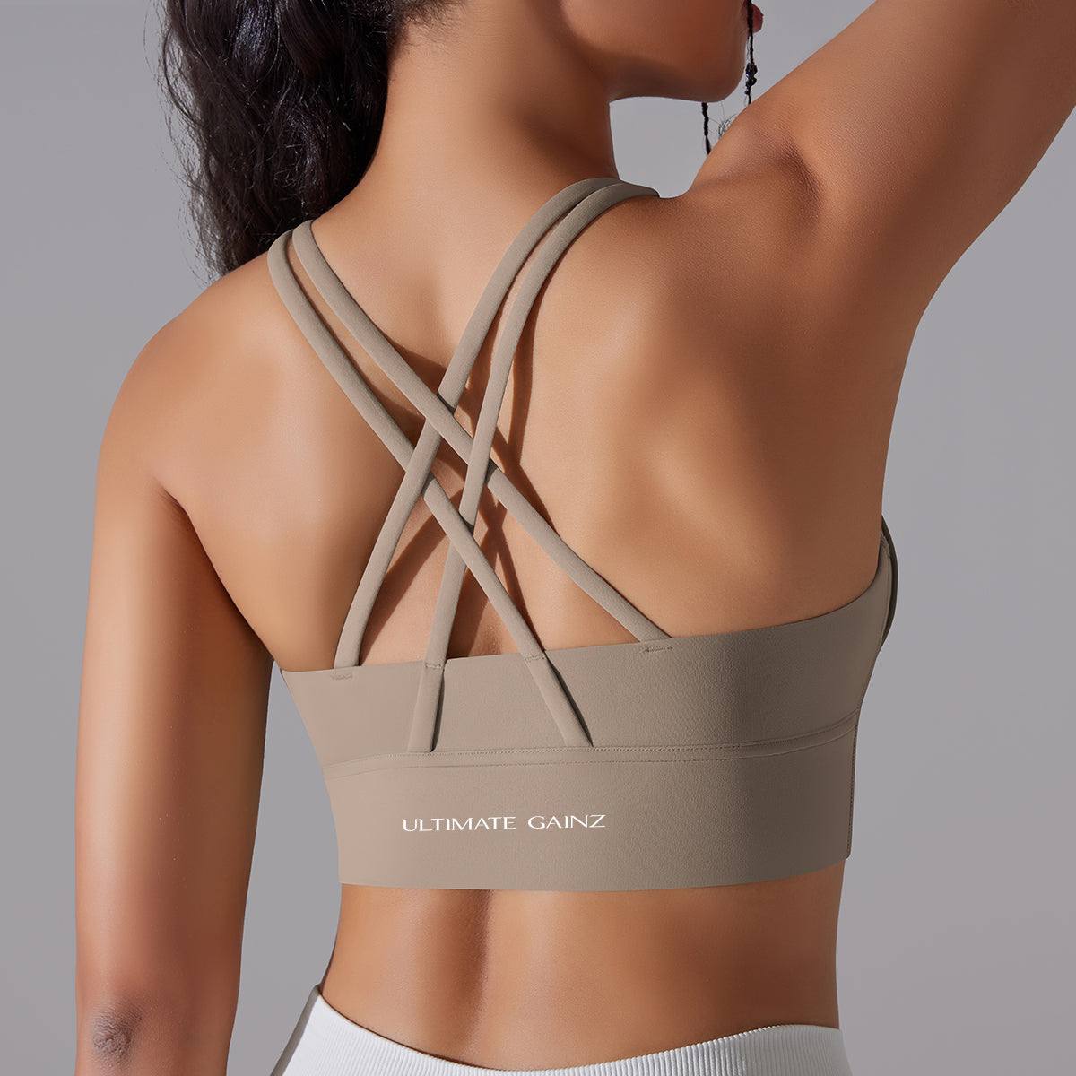 Kyra | Cross bra - Cocoa