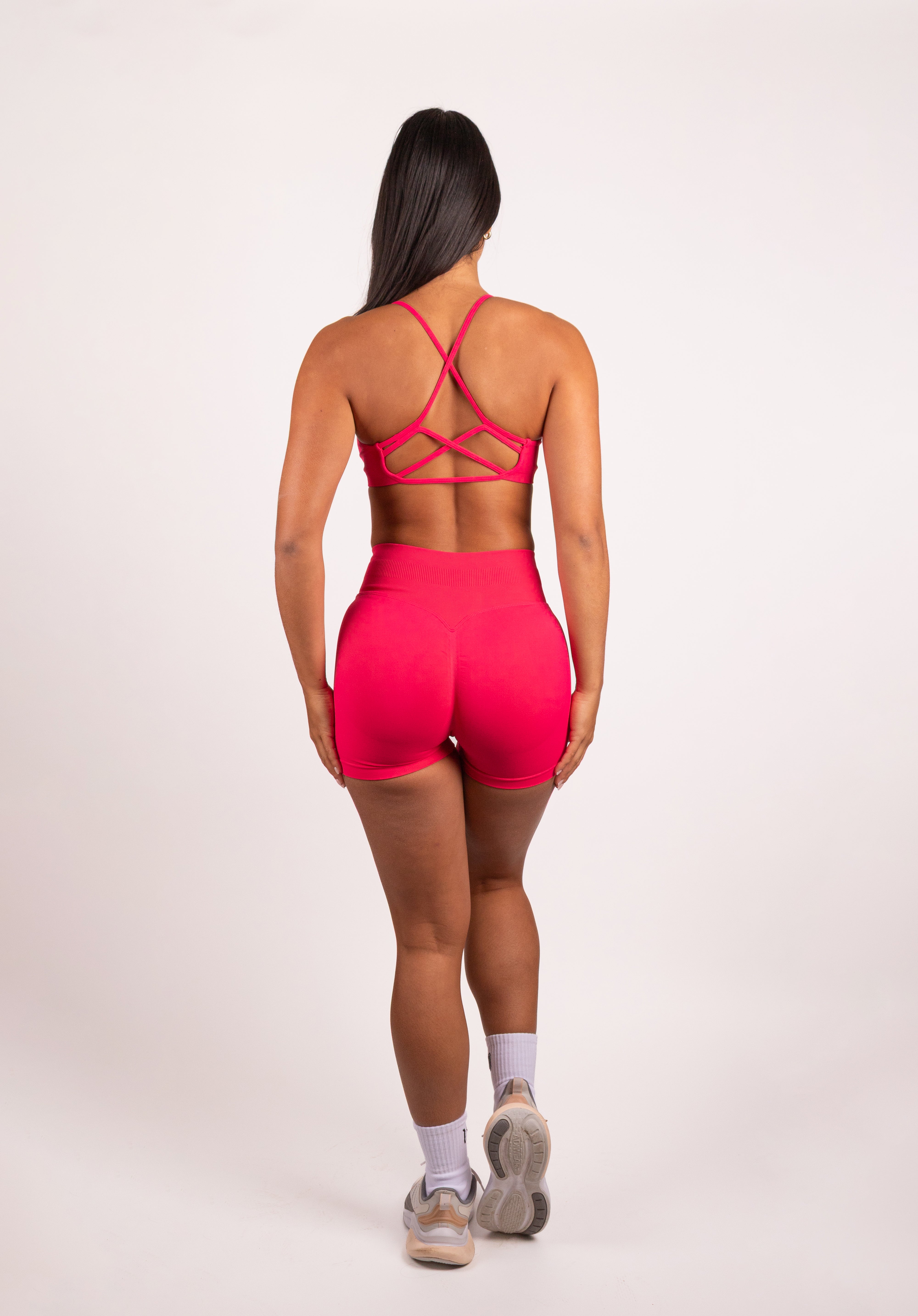 Joy | Crossback Sports Bra – Pink Red