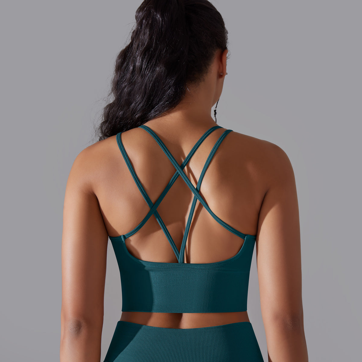 Daisy | Strap Sports Bra - DarkGreen