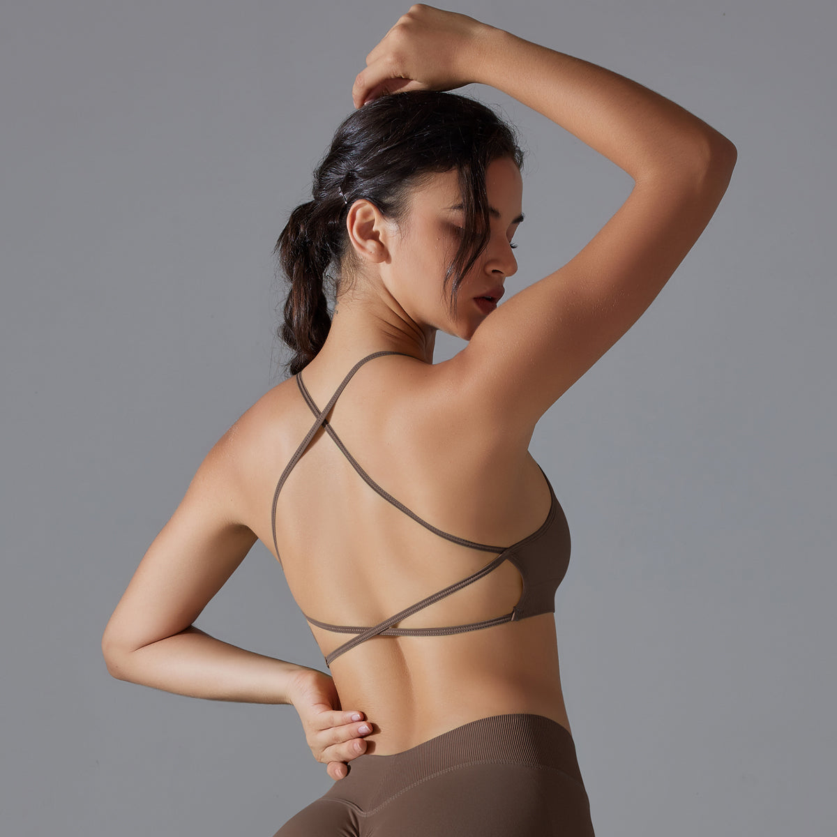 Mila | Strap Sports Bra - Brown