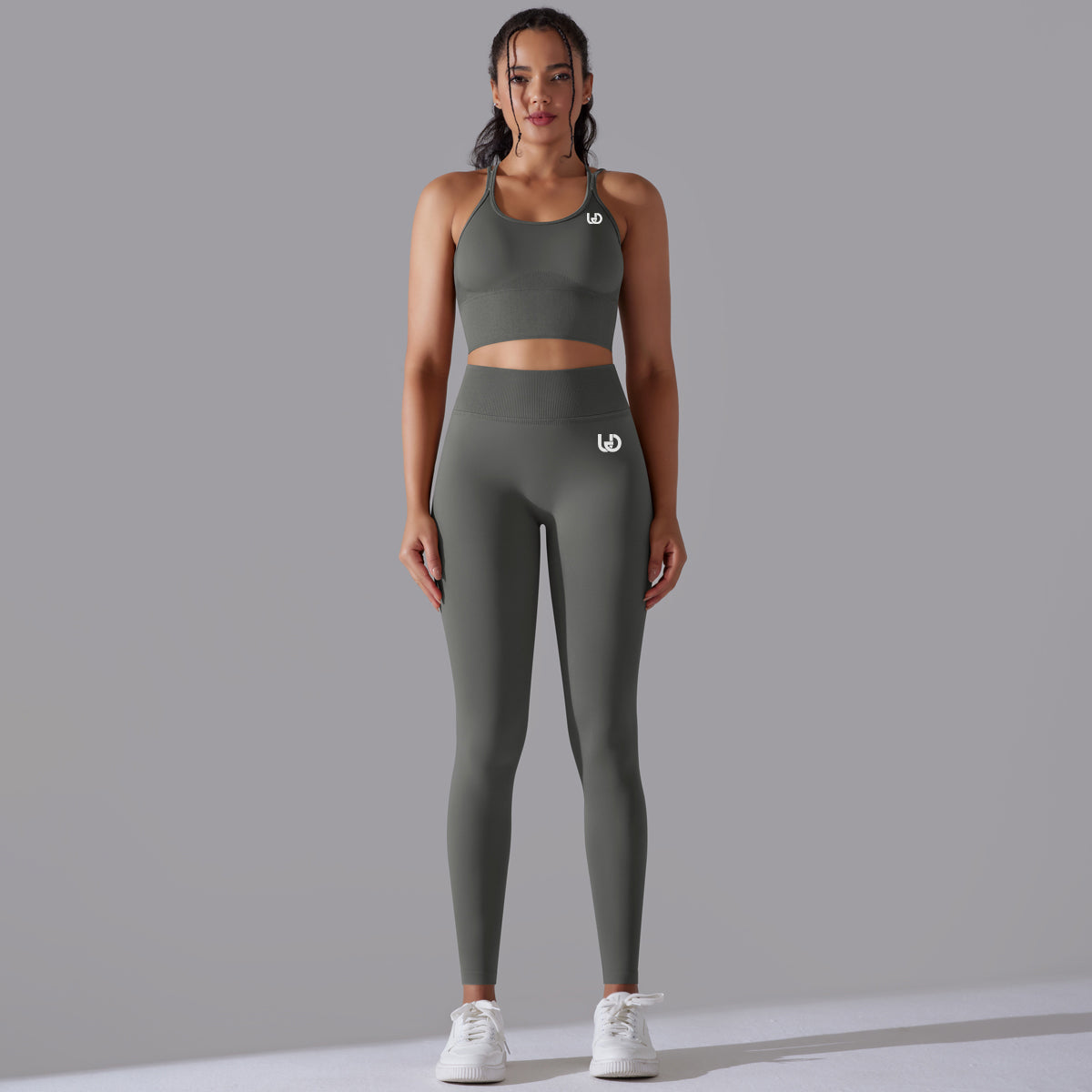 Margarita | Conjunto de top de leggings - Gris oscuro