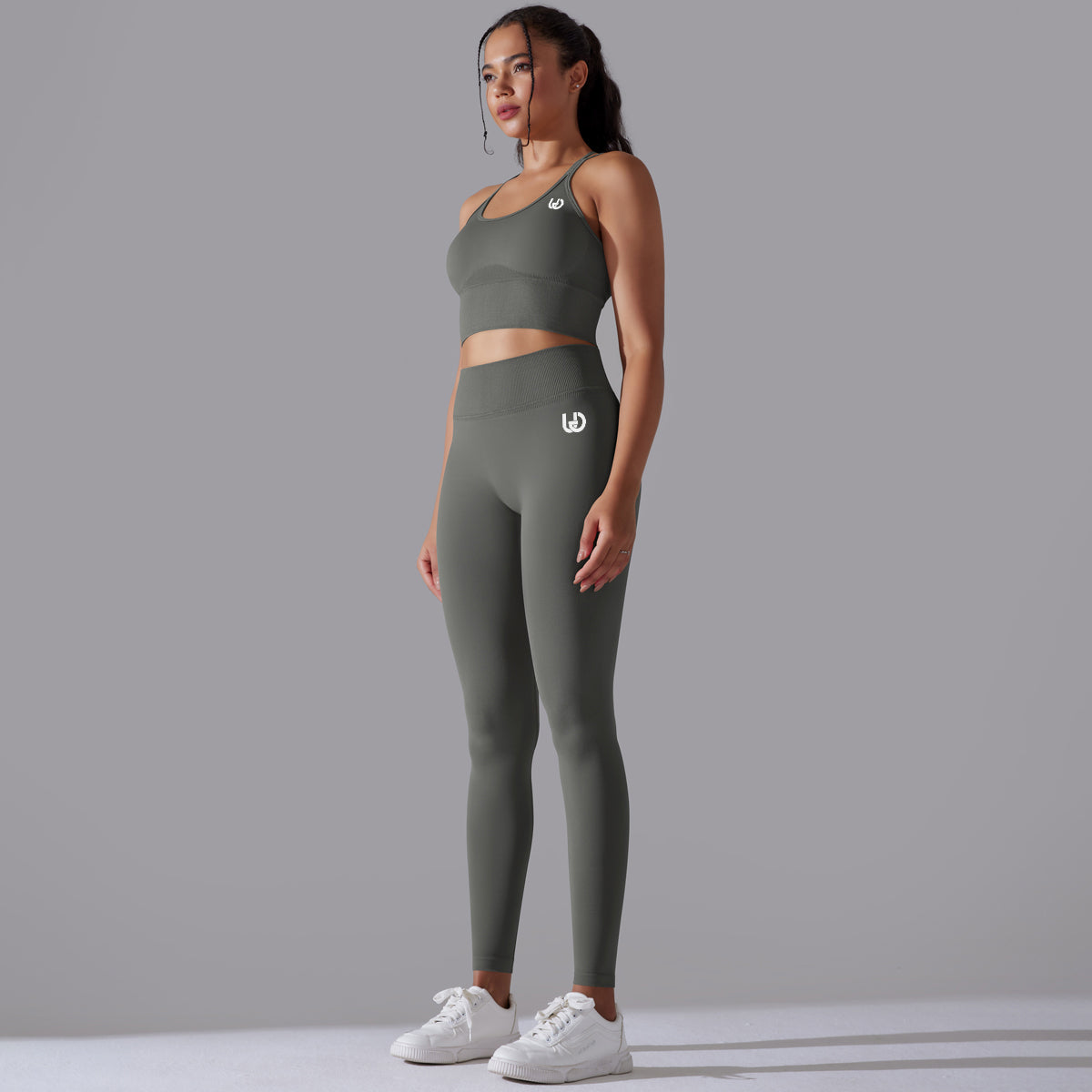 Margarita | Conjunto de top de leggings - Gris oscuro