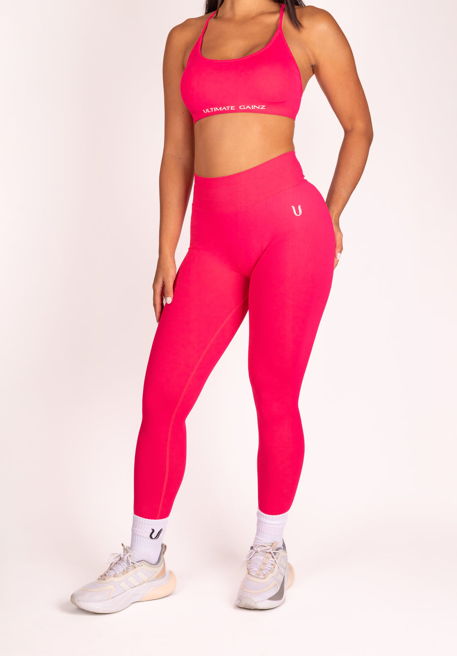 Joy | Leggings Scolpenti con Scrunch – Rosso Rosa