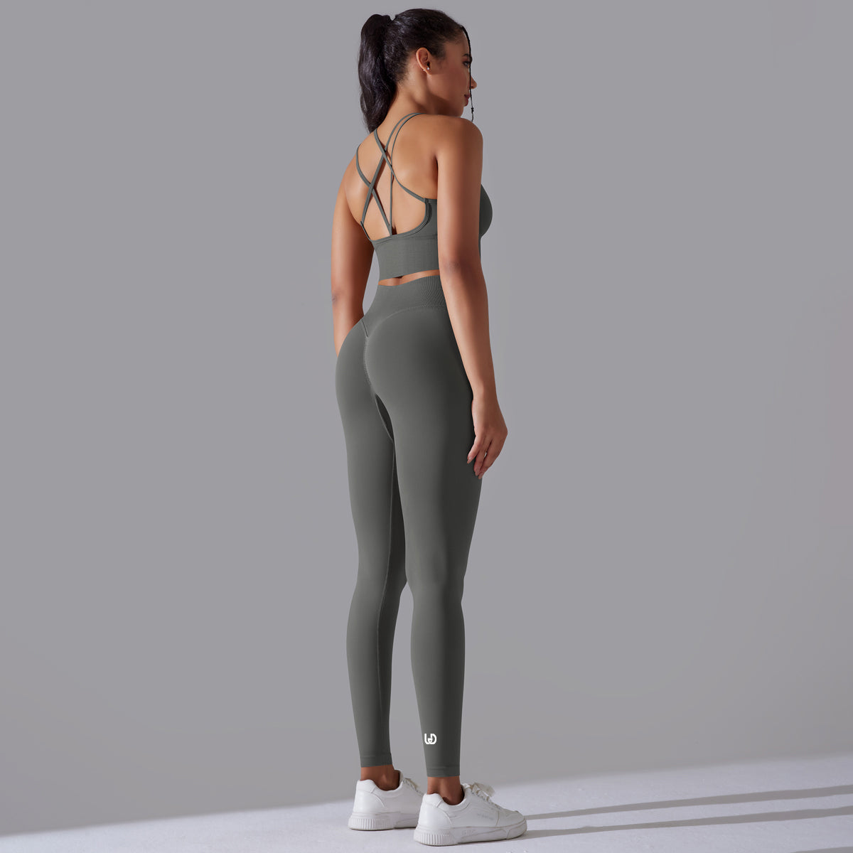 Margarita | Conjunto de top de leggings - Gris oscuro