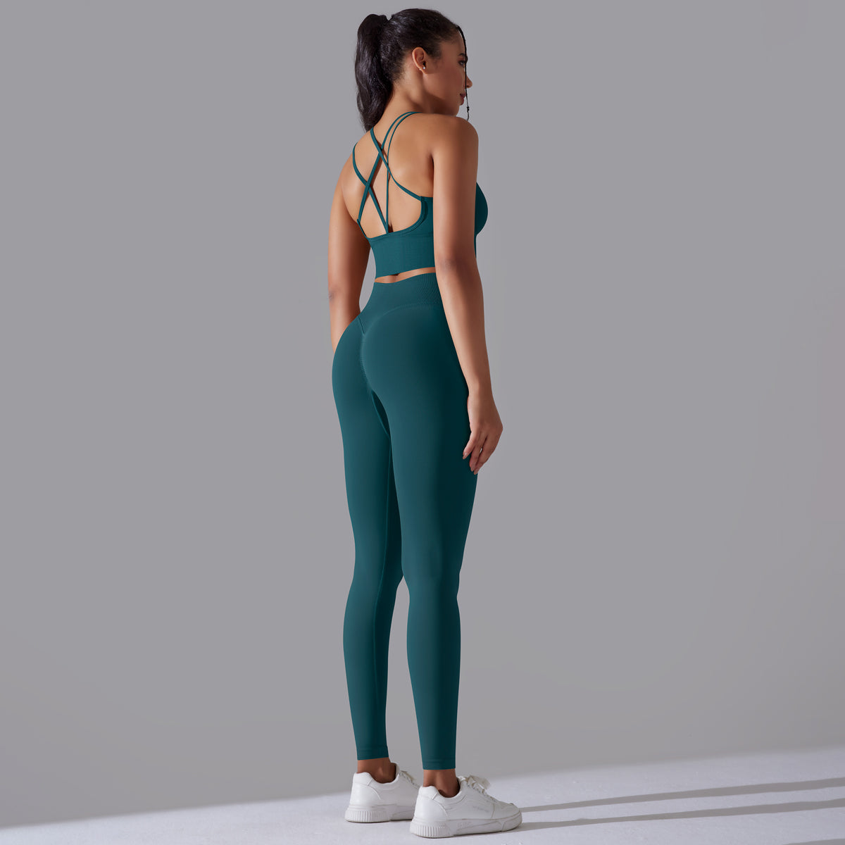 Margarita | Conjunto de top legging - Verde oscuro