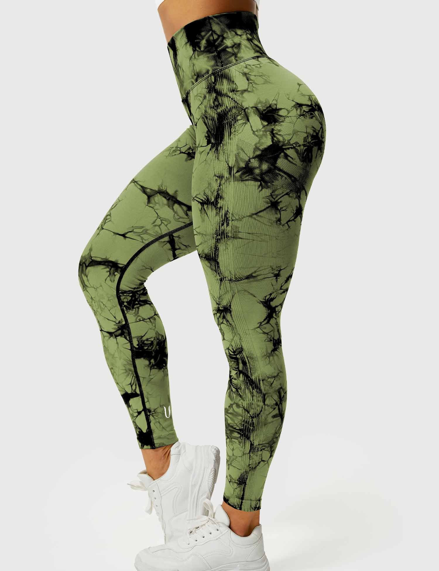 Aimy | Legging Scrunch Tie Dye - Verde Oliva