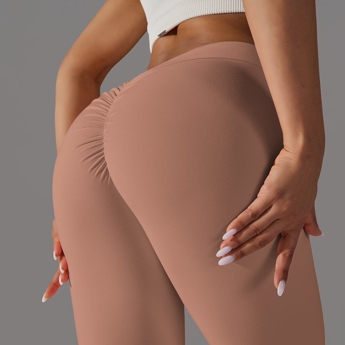 Emma | Leggings Extra Scrunch - Marrón Claro