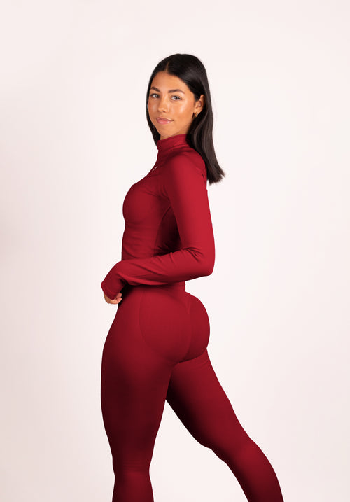 Beau Premium High Performance Scrunch Legging Rood - Dames sportkleding | Ultimate Gainz
