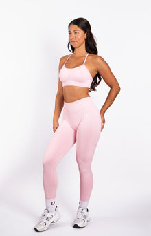 Beau Premium High Performance Scrunch Legging Roze - Dames fitness kleding zijkant