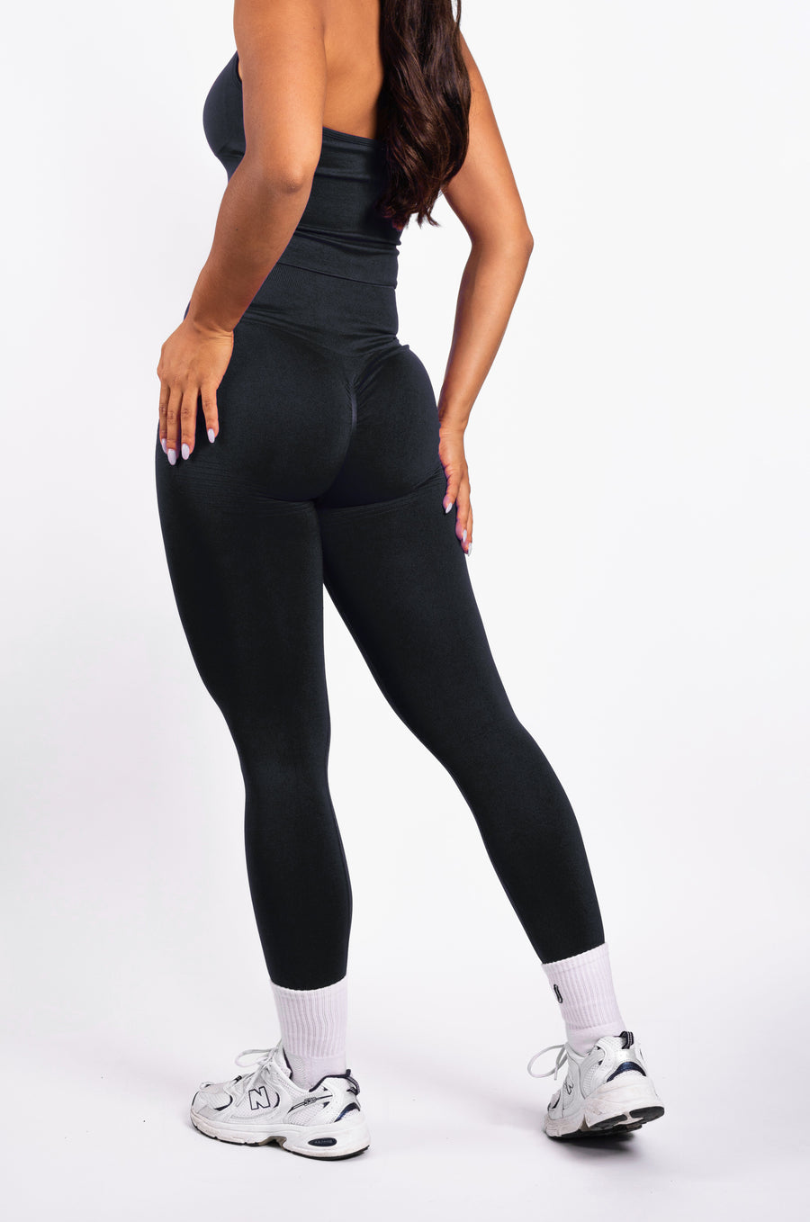 Bibi | Legging A Coste Senza Cuciture – Nero