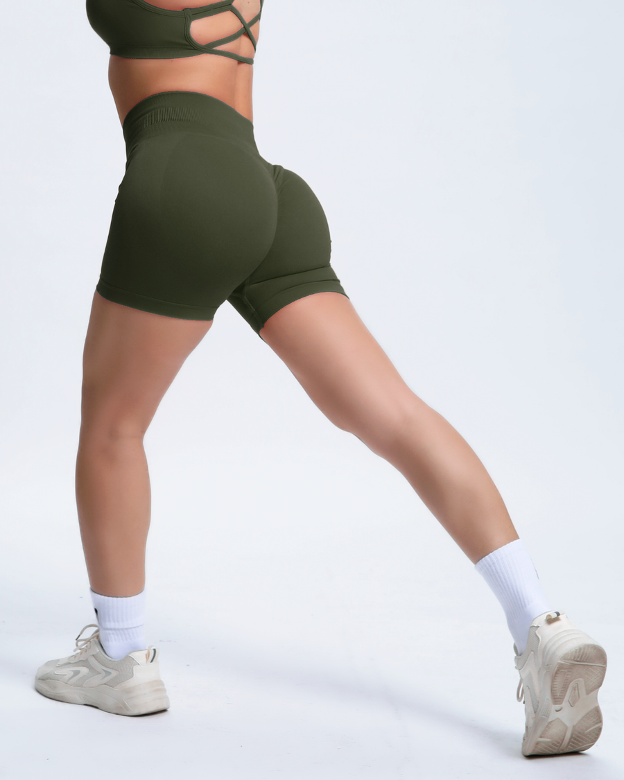 Joy | Shorts Scolpenti con Scrunch – Verde