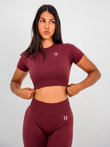Luna | Crop Top Senza Cuciture Premium - Bordeaux