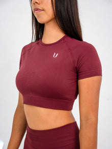 Luna | Crop Top Senza Cuciture Premium - Bordeaux