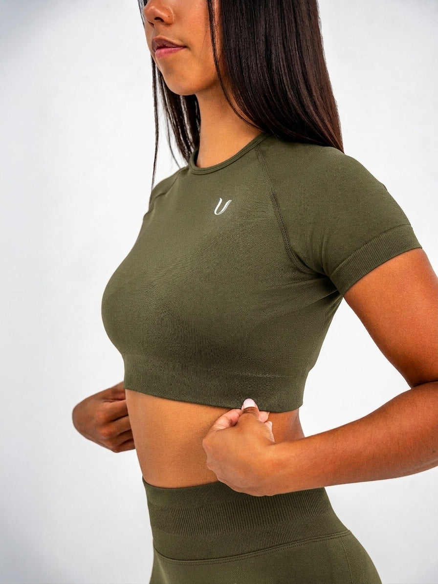 Luna | Premium Seamless Crop Top - Verde