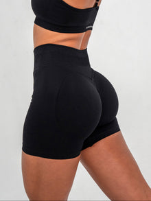 Luna | Short Scrunch Senza Cuciture Premium - Nero