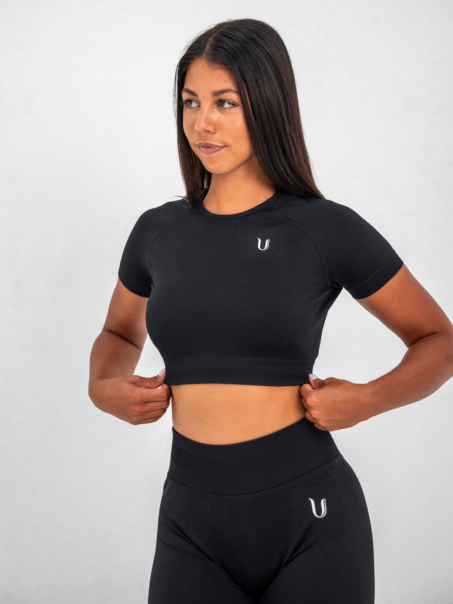 Luna | Premium Seamless Crop Top - Nero