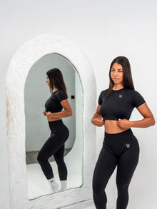 Luna | Crop Top Senza Cuciture Premium - Nero