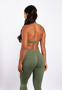 Beau Halter Support Bra Groen - Dames workout kleding achterkant