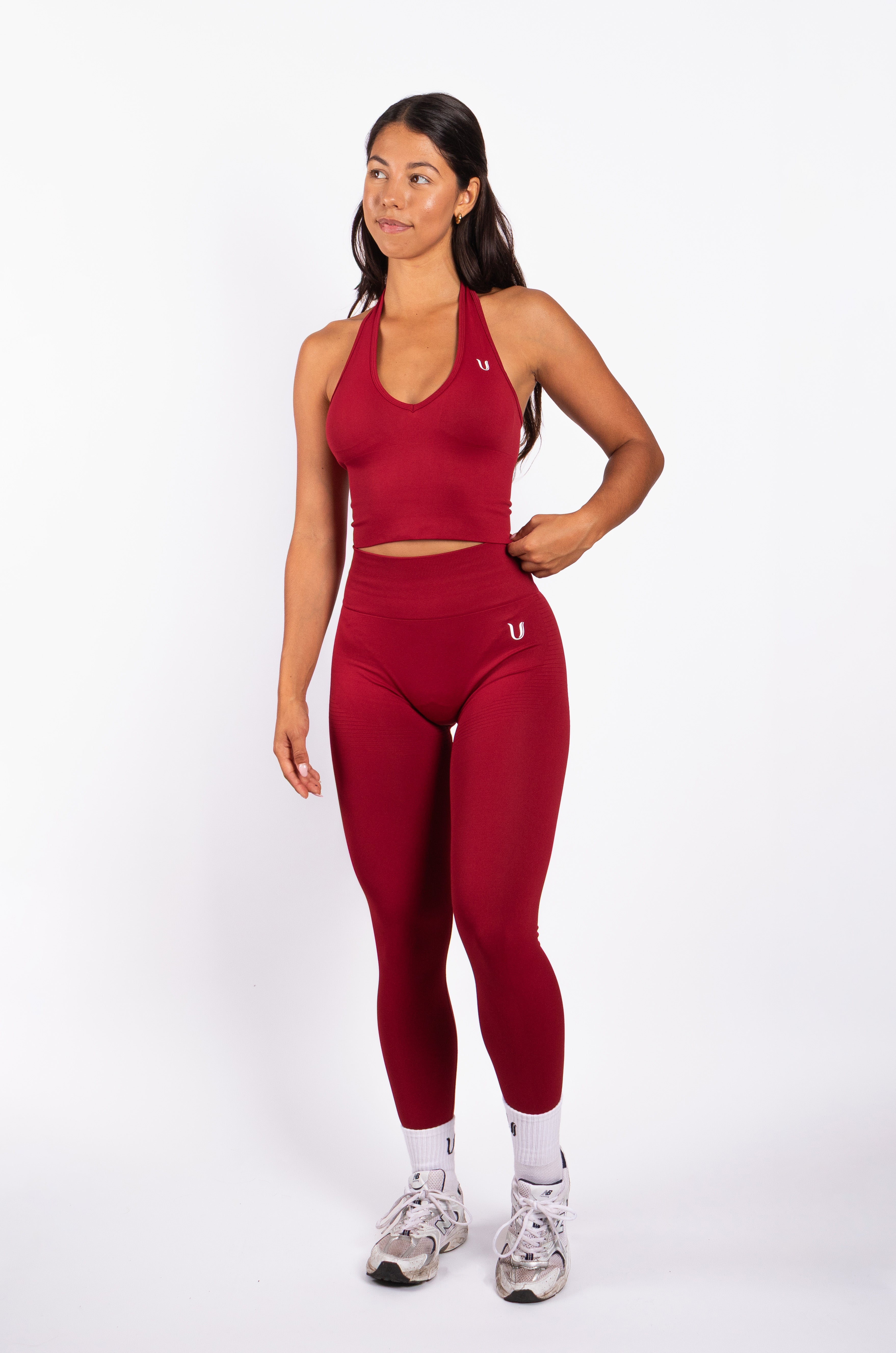 Bibi | Top Halter Acanalado Seamless – Rojo