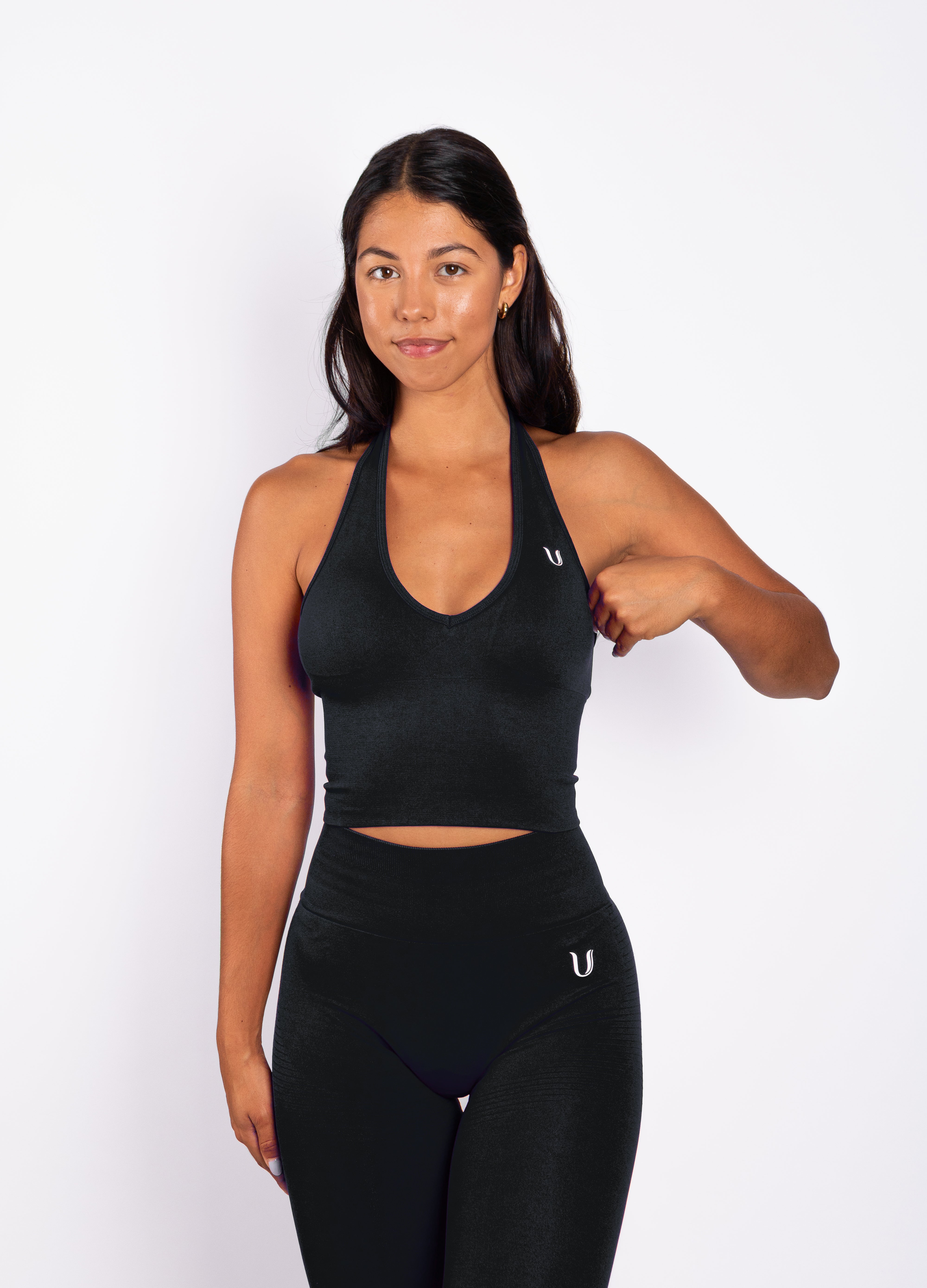 Bibi | Ribbed Seamless Halter Top – Red
