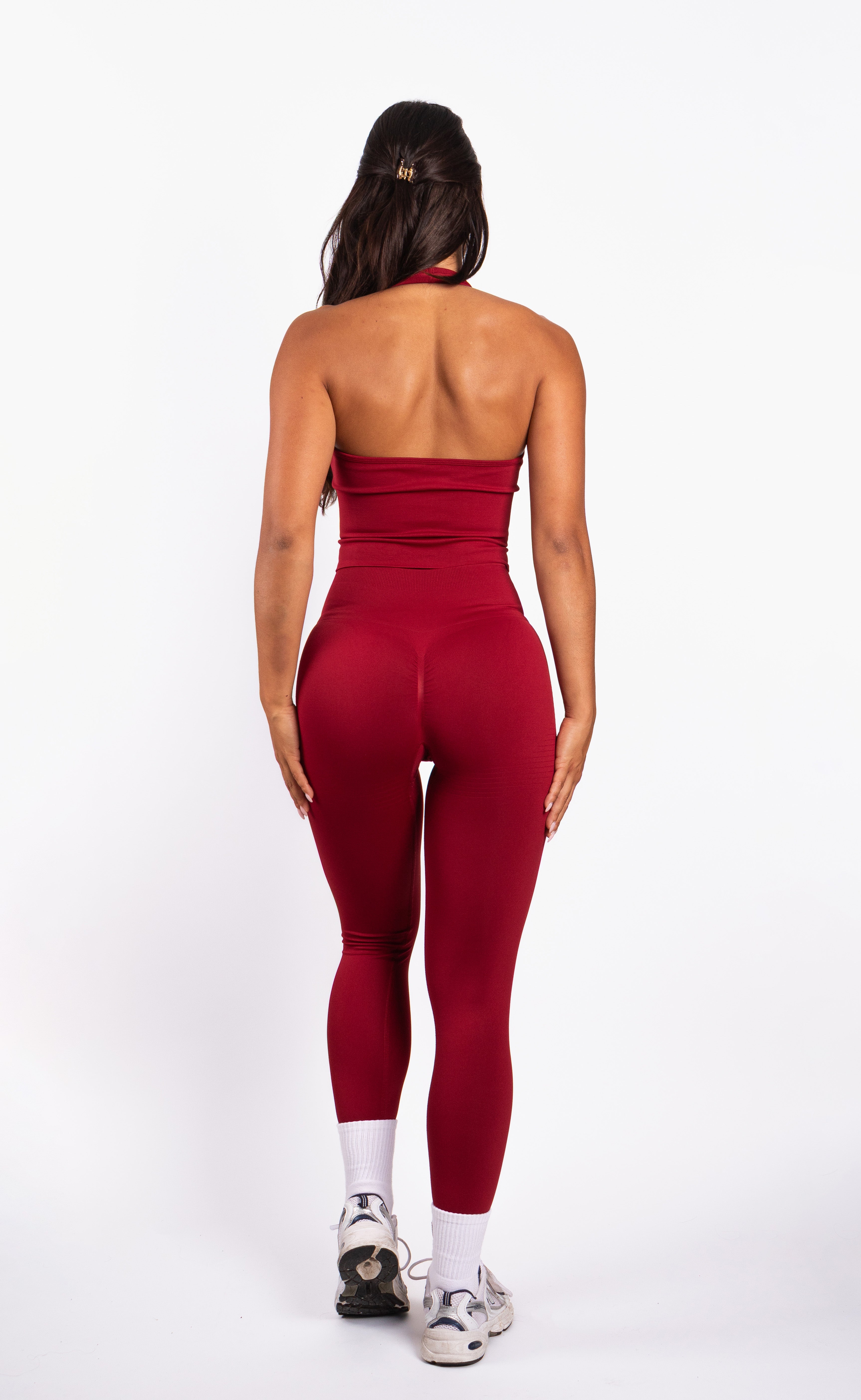 Bibi | Top Halter Acanalado Seamless – Rojo