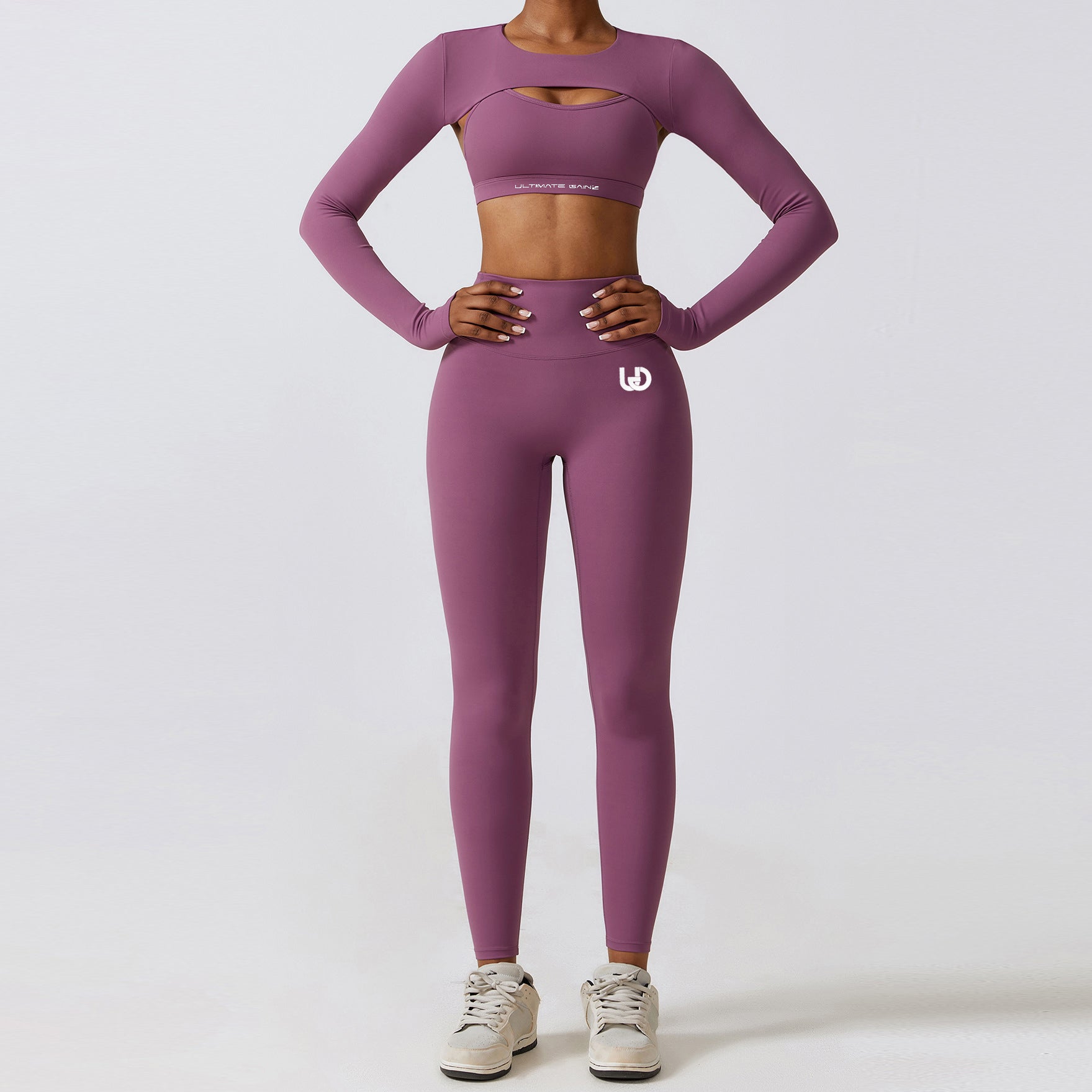 Hailey | Long Sleeve Crop Top - LightPurple