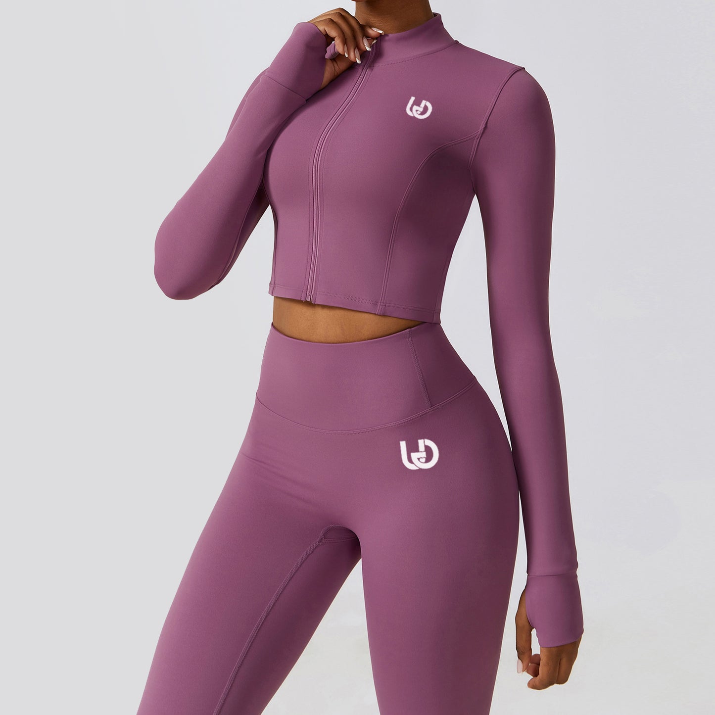 Hailey Set | Long Arm Top Legging - LightPurple