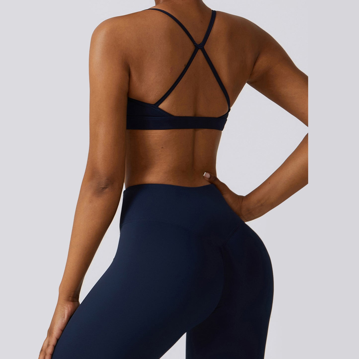 Conjunto Hailey | Legging superior sin costuras - Azul marino