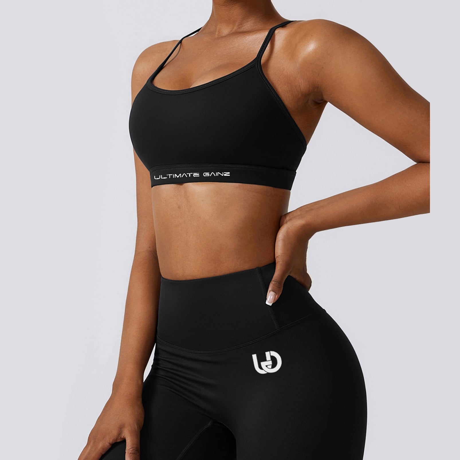 Conjunto Hailey | Legging superior sin costuras - Negro