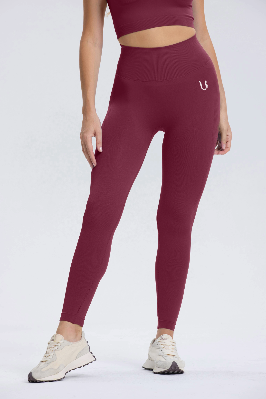 Leonie | Premium Scrunch Legging - WineRed