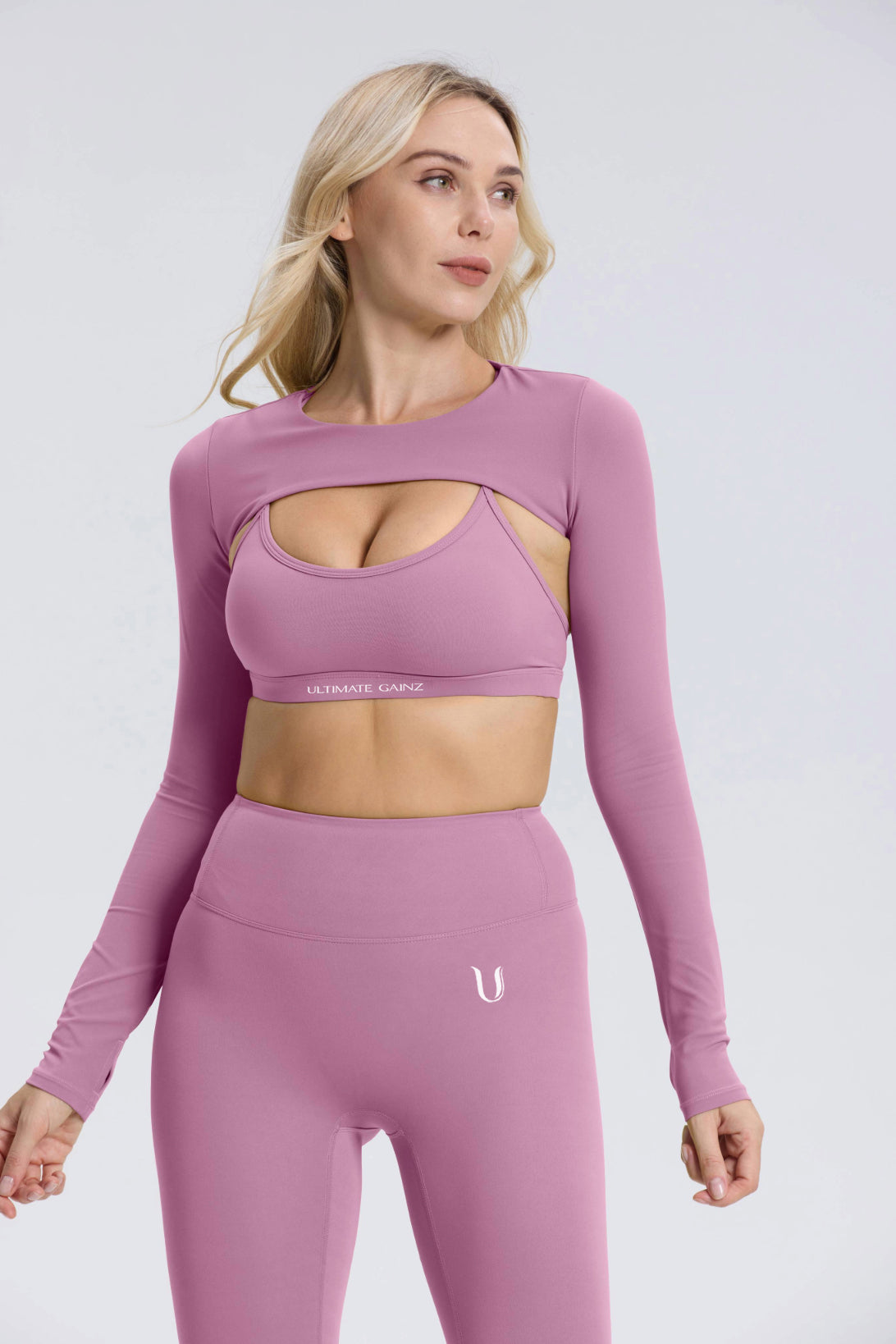 Hailey | Long Sleeve Crop Top - LightPurple