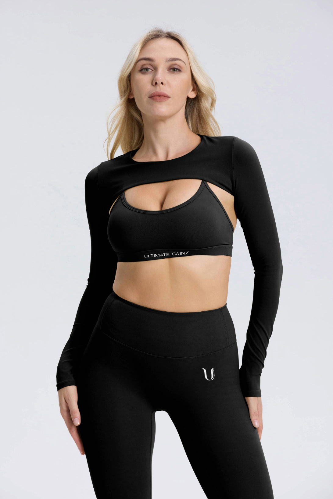 Hailey | Long Sleeve Crop Top - Black