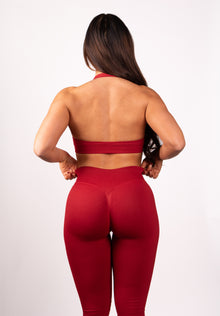 Beau Halter Support Bra Rood - Dames fitness kleding zijkant